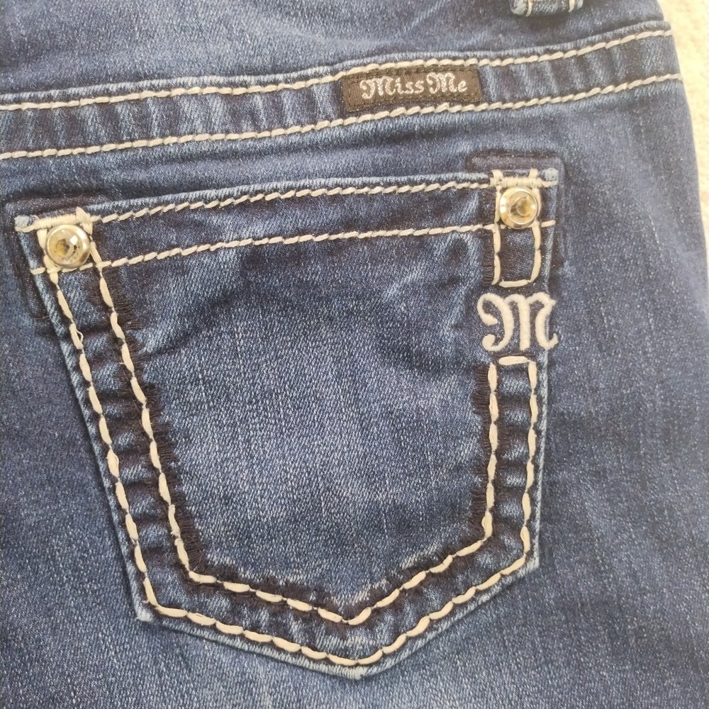 Miss Me Jeans Women's 27 Fits 30x27 Slim Boyfriend Ankle Stretch Embroidered 💎 - Picture 5 of 15